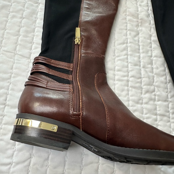 Vince Camuto Leather/Fabric Upper Dark Brown  Boots in Size 7M - Picture 8 of 16
